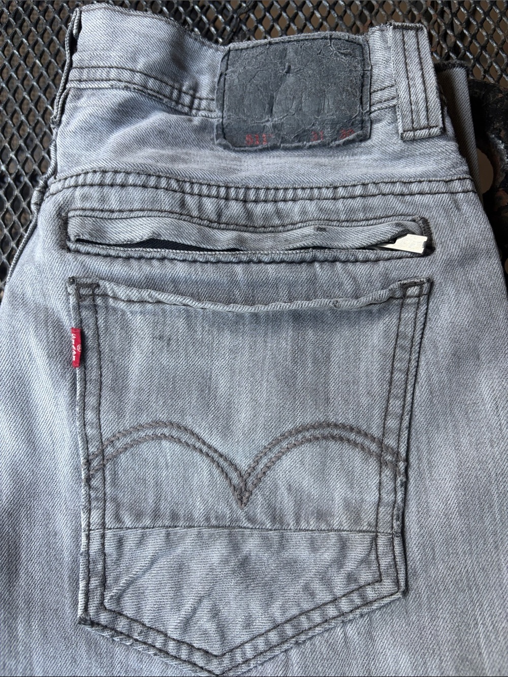 Levi's 511 Light Gray /black Jeans